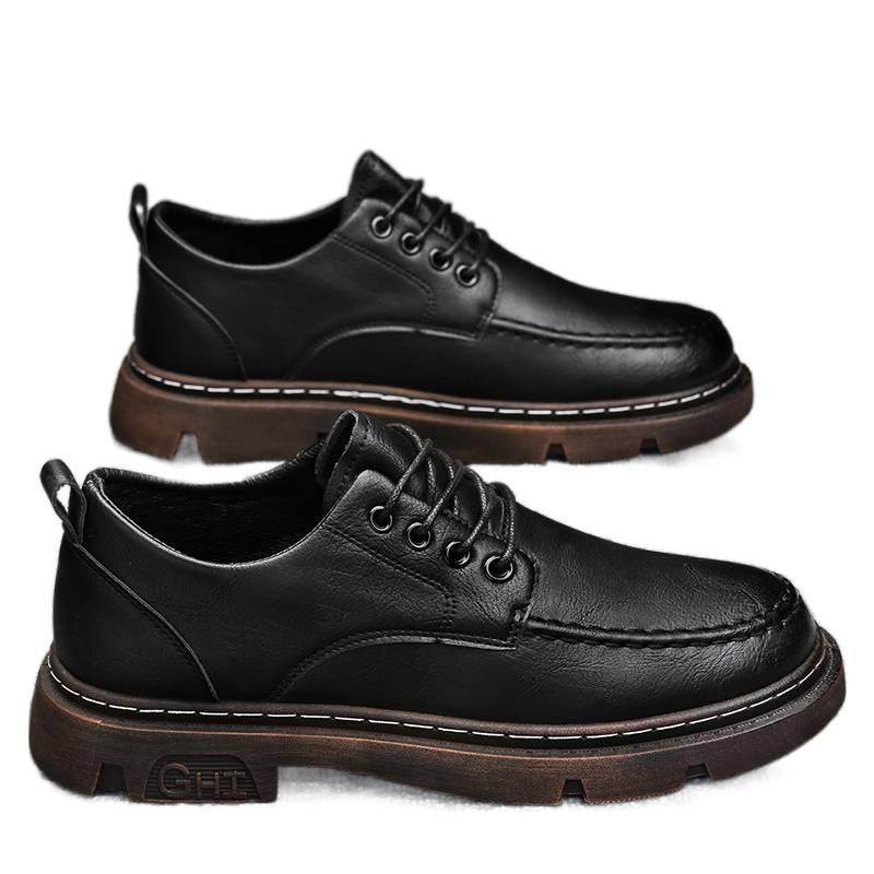 Autumn British business dress casual leather shoes black groom wedding heightening big head trendy shoes