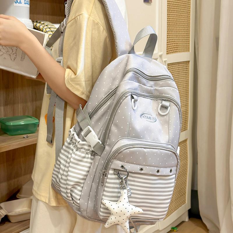 Schoolbag Simple Korean Version Ins Wind Girl Backpack Junior High School Leisure Lightweight Star Backpack Leisure Outdoor Travel