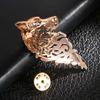 Men Nordic Retro Stick Black Bronze Viking Shirt Accessory Brooch Wolf Head Badge Lapel Pin