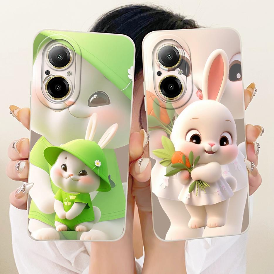 For Realme C67 4G Case RMX3890 Cute Rabbit Cartoon Cover Soft Silicone Case For Realme 12 Lite C 67 RealmeC67 4G Back Cover Bags