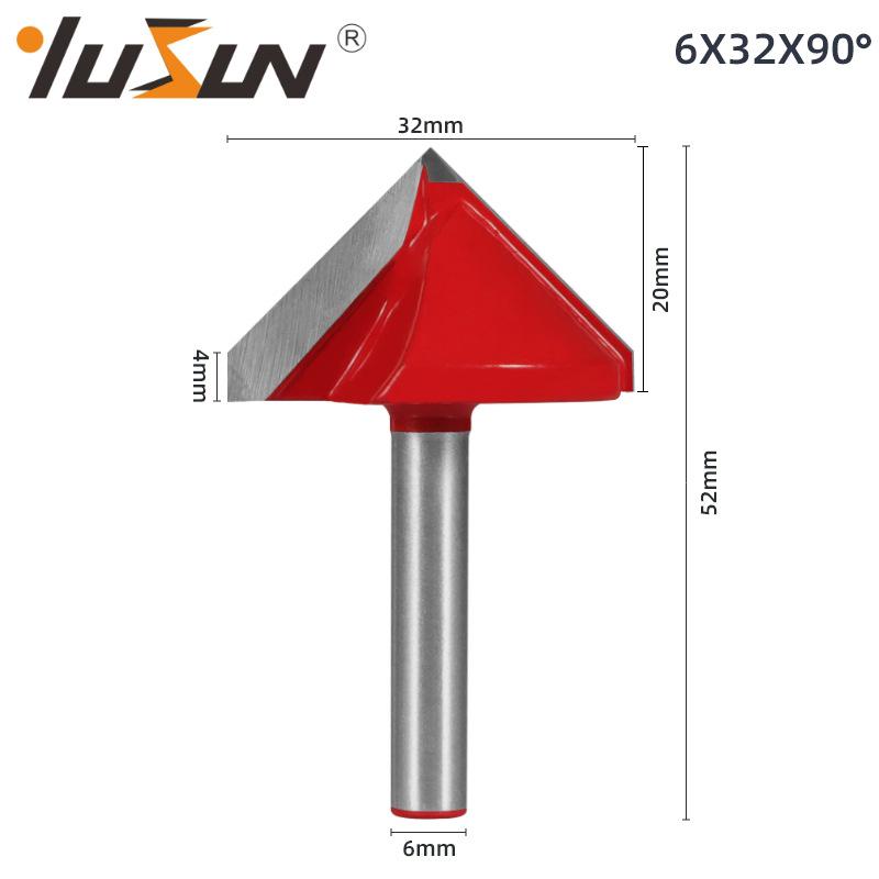 6mm V-Groove Bit Woodworking Cutter - 3D Engraving Knife, V-Shaped, 60/90 Degrees, 6 Patterns
