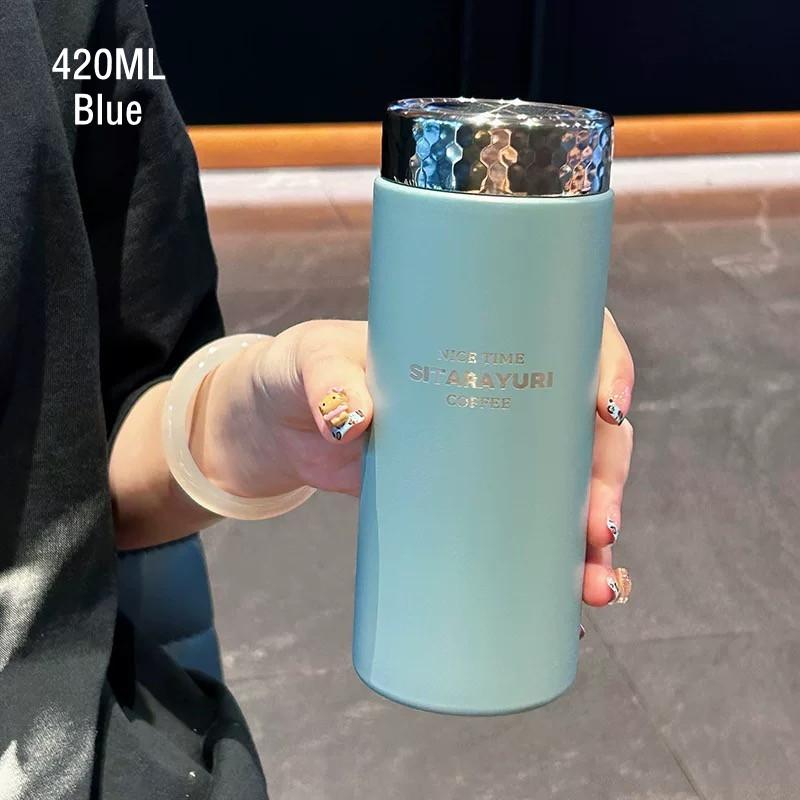 210ml/420ml Fashion Mini Double Stainless Steel Vacuum Flask With Bling Lid Portable Pocket Coffee Tea Thermos Mug Tumbler