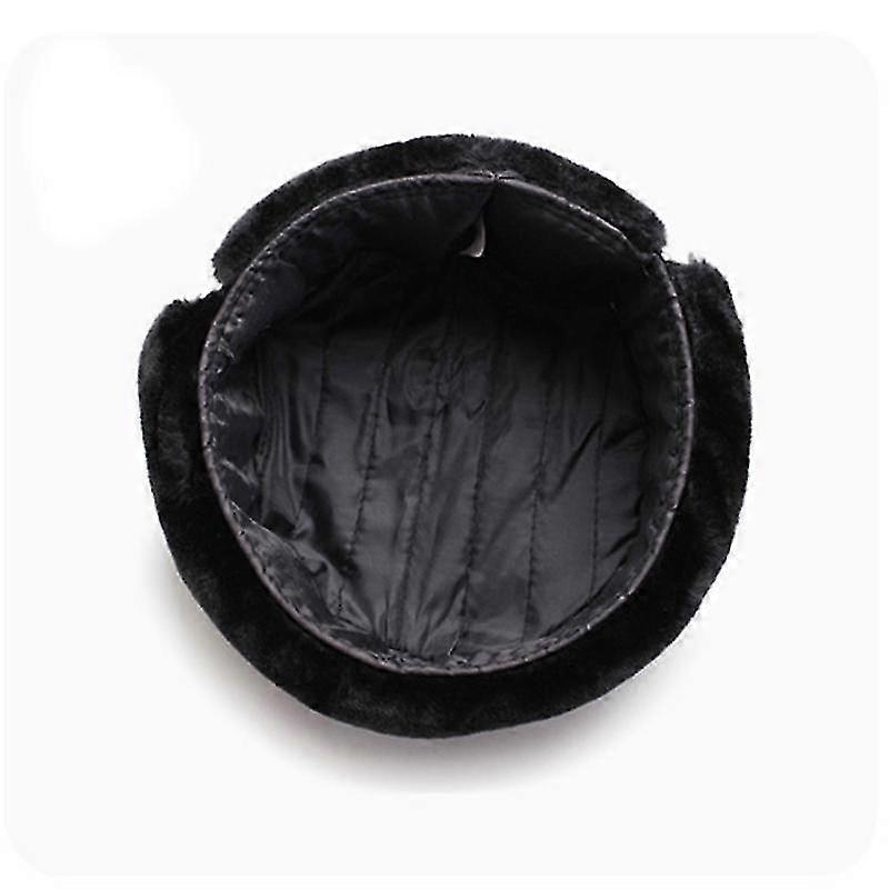 Unisex Aviator Hat Faux Leather Pilot Cap Winter Trapper Hunting Hat