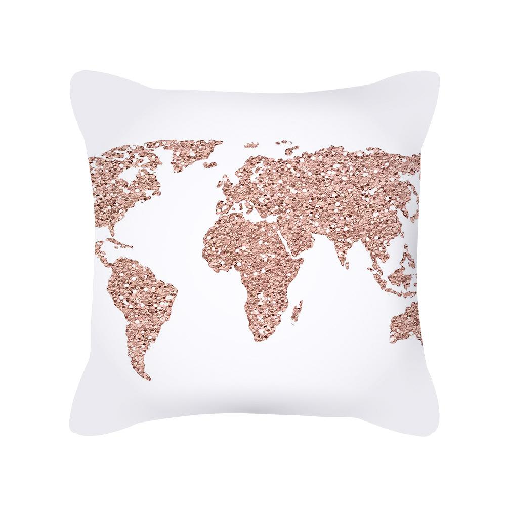 Ins Nordic Style Rose Gold Pink Geometric Square Pillow Cushion Cover