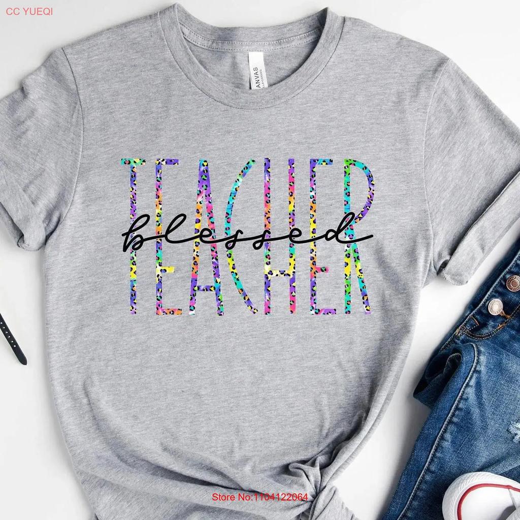 Blessed Teacher Inspirational T Shirt Teach Love Inspire Back To School First Grade Appreciation Vintage Soft Casual