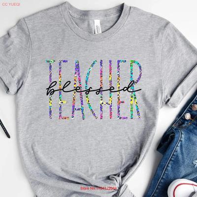 Blessed Teacher Inspirational T Shirt Teach Love Inspire Back To School First Grade Appreciation Vintage Soft Casual