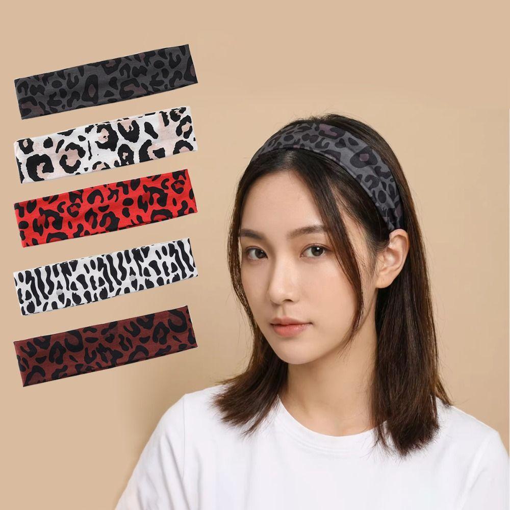 Leopard Print Makeup Headband Elastic Sport Hairband Fashion Women's Hairband Sports