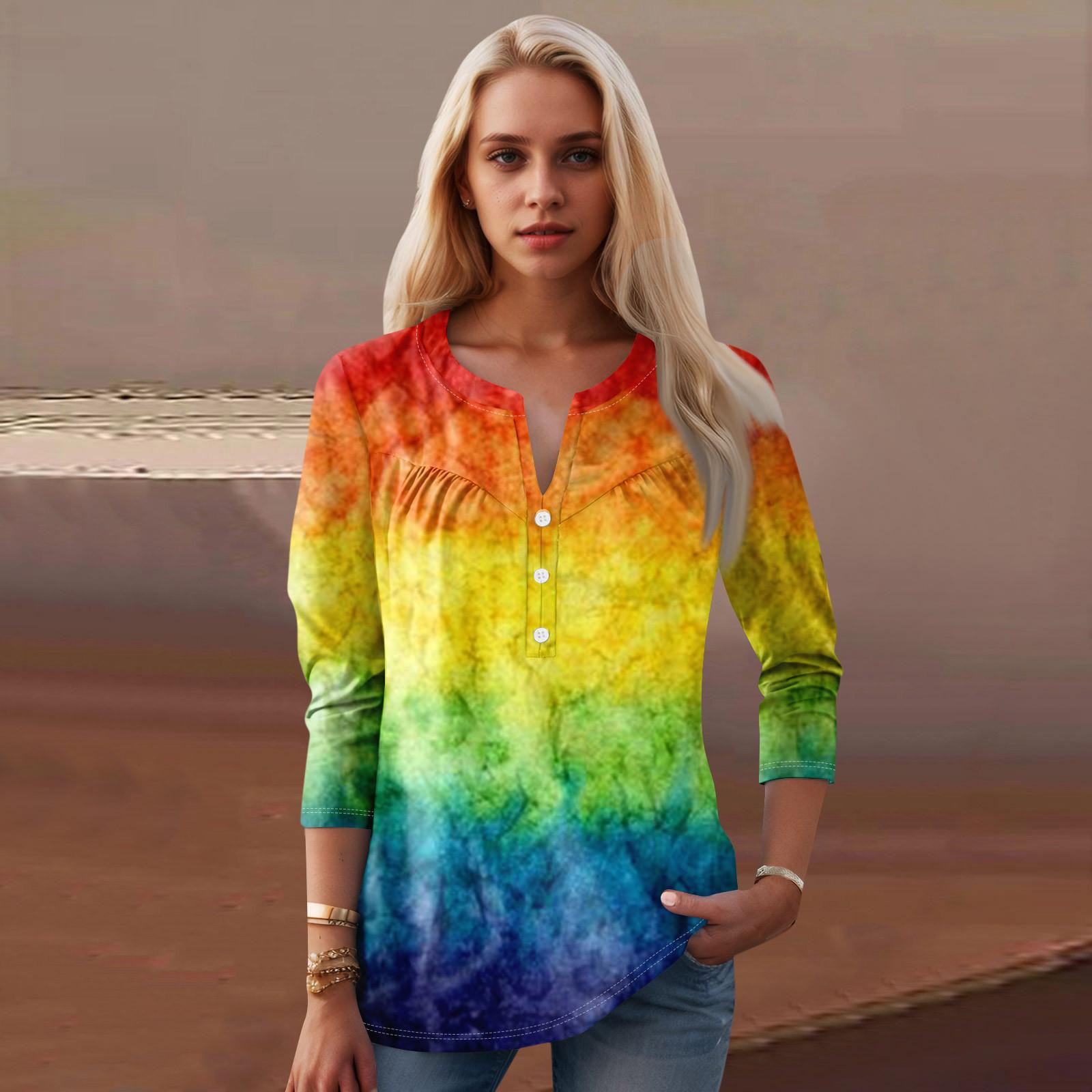 

Женская мода повседневный топ с длинным рукавом и круглым вырезом с цветочным принтом L оранжевый