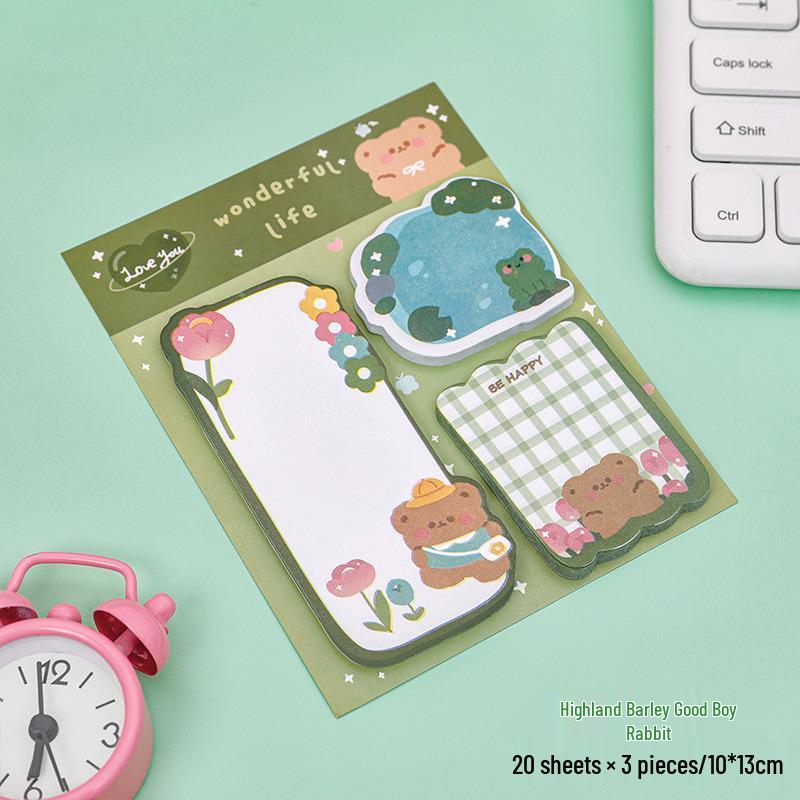 Cartoon Irregular Shape Sticky Notes - High Value, Strong Adhesive, Tearable, Cute for Students & Diaries