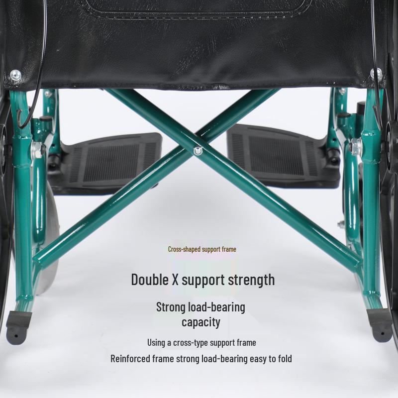 Lightweight Folding Manual Wheelchair - Carbon Steel for Elderly & Disabled