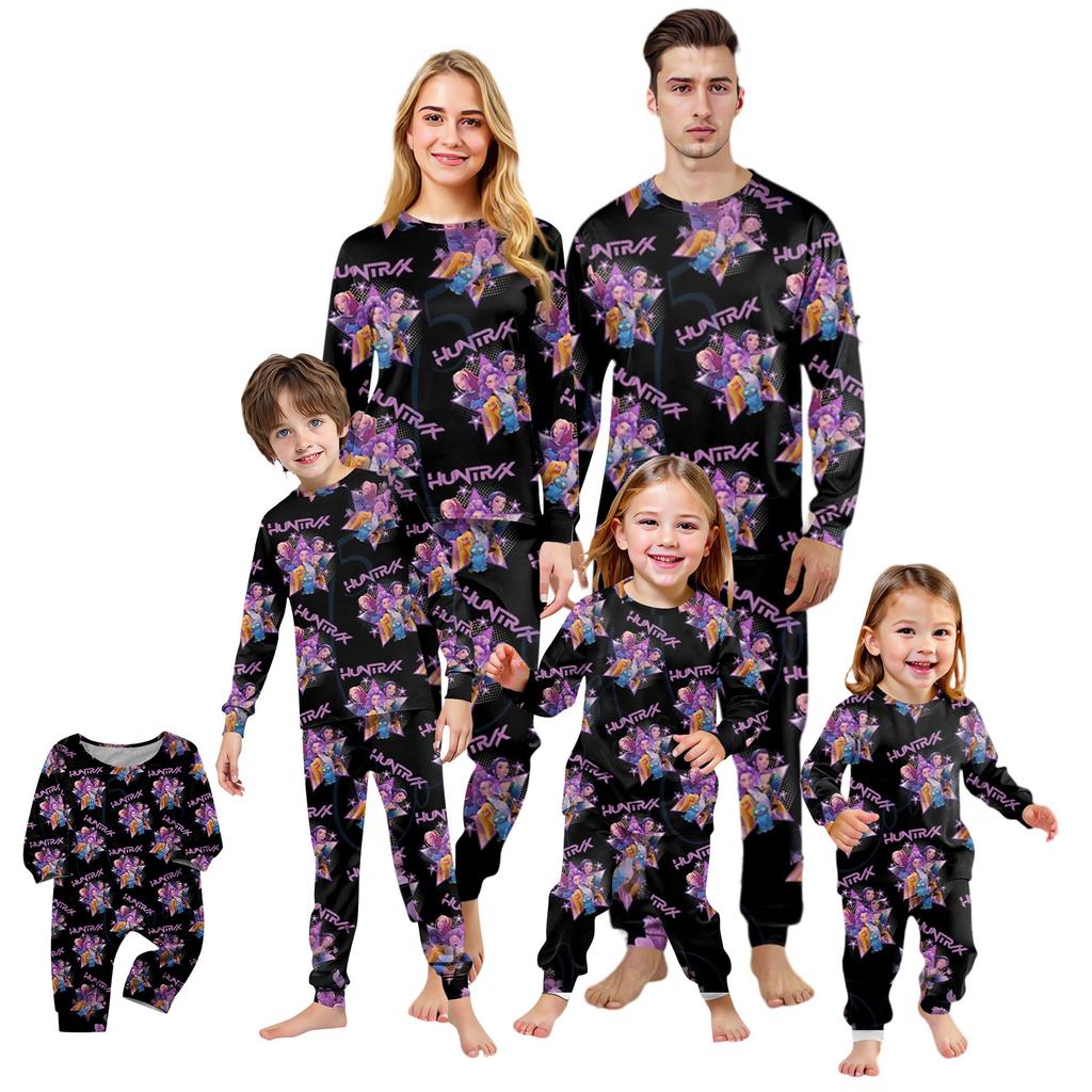 Prints Family Matching Long Sleeve Tops+Pants Set Family Matching Sets