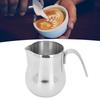 650ml Capacity Milk Frothing Pitcher With Handle Silver Coffee Milk Frothing Pitcher Stainless Steel Milk Frothing Jug