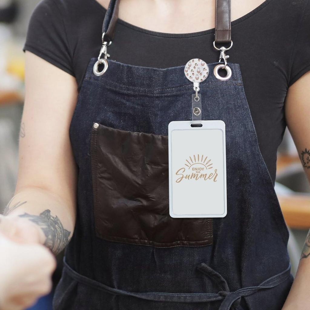 Miffy Rabbit Cute Small Animal Anime Hanging Name Tag Reel Reel Keychain Strong Metal Wire Stretchable Reel Strap Reel Clip for Employee ID Commuter