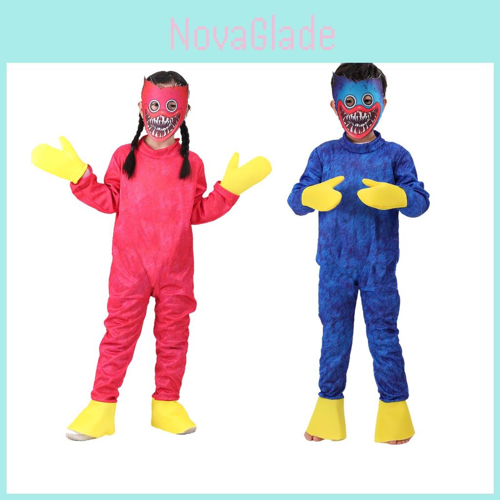 Marvelous Kids Huggy Wuggy Poppy Playtime Cosplay Costume Bodysuit Jumpsuit Mask Gloves