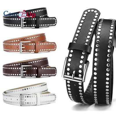 Punk Style Rivet Pin Buckle PU Belt for Men and Women with The Same High-end Hip-hop Metal Trouser Belt