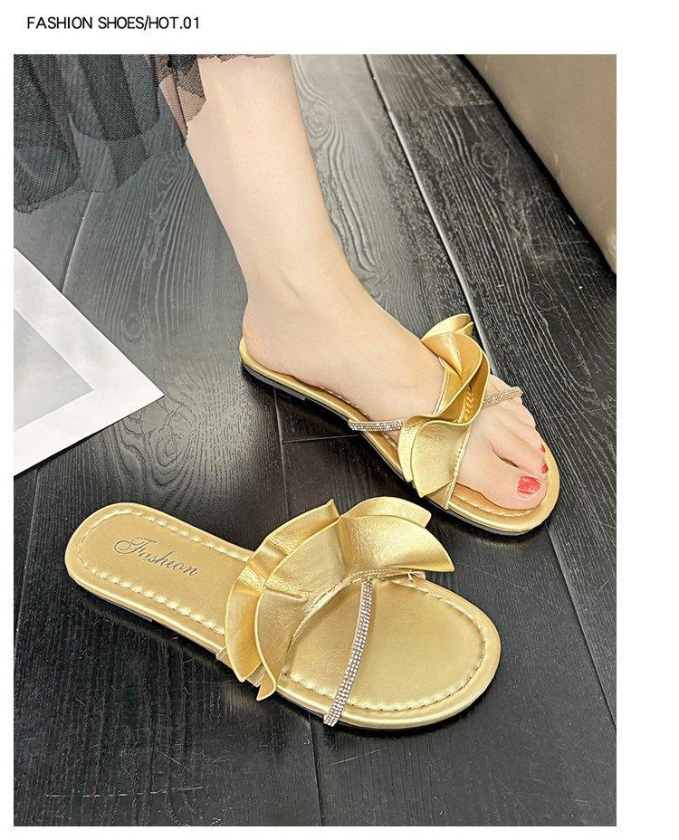 

Ретро британский стиль мелкий вырез нескользящие шлепанцы на один палец 2025 взрыв интернет-знаменитости элегантные и удобные мягкая подошва не устают ноги шлепанцы 40