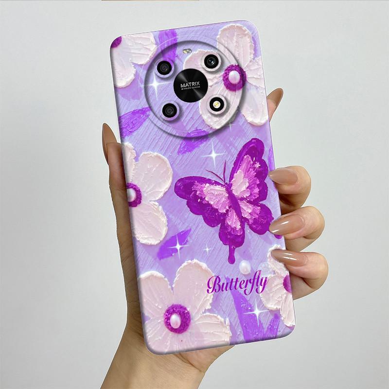 For Honor X9 4G 5G / Magic 4 Lite 4G 5G Phone Case ANY-NX1 LX1 LX2 LX3 Soft Silicone Sweet Painted Cover Cute Printed Casing