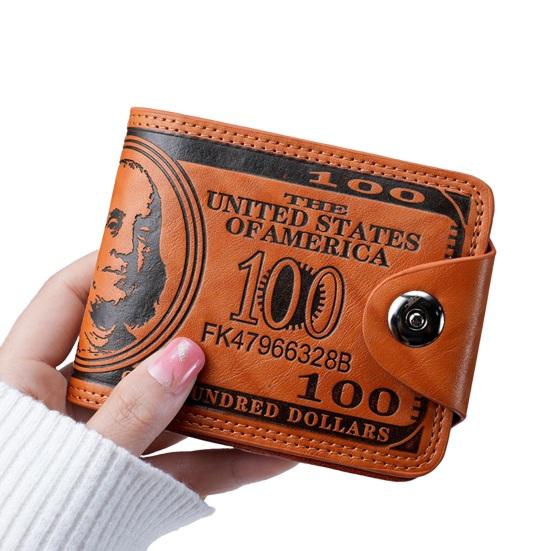 Retro Bifold Pocket Wallet Faux Leather Folding Wallet with Multi Card Slots Portable Card Holder Short Wallet for Men