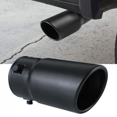 Punta de Tubo de Escape Silenciador de Coche Recubrimiento Negro Acero Inoxidable Ajuste 1.55-2.75 pulgadas EA