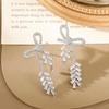 Zirconia Bow Wheat Ear Light Luxury Stud Earrings