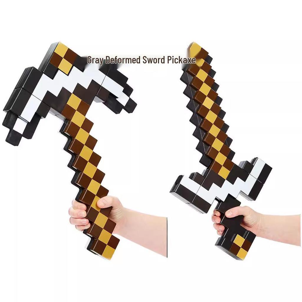 Minecraft 2-in-1 Transforming Sword and Pickaxe Toy - Hot Seller Gift