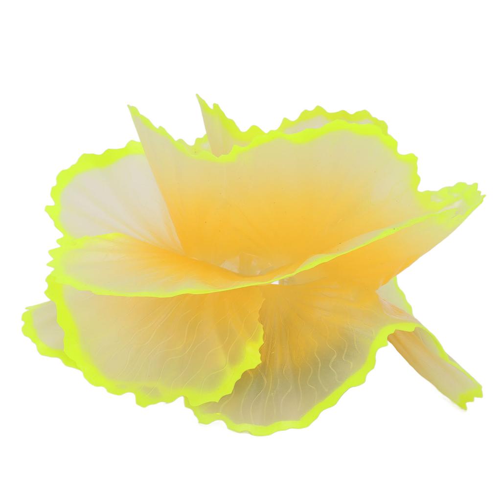 Simulation Coral Decoration Fluorescent Fish Tank Plants Decoration for Landscape Decor Yellow