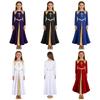 Kinderen Meisjes Metallic Glanzend Contrast Kleur Kruispatroon Dansjurk Lange Mouw Ronde Hals Kerk Feestjurken