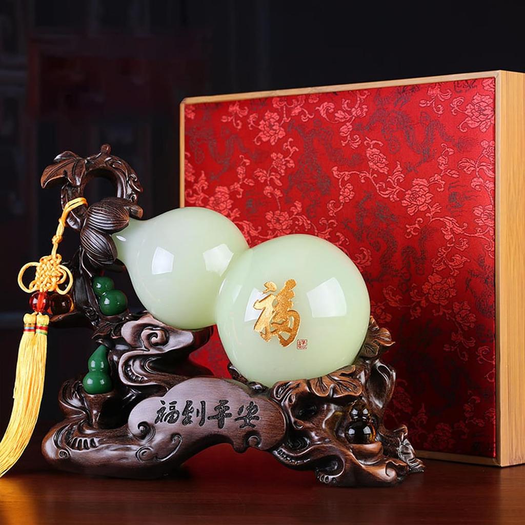 Aris & Juno Liuli Handgefertigte Glasierte Glückskürbis-Skulptur, Chinesisches Glückssymbol für Zuhause, Büro, Schreibtischdekoration, Feng Shui Wohlstandsschmuck,