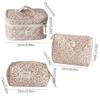 Portable Corduroy Aesthetic Cosmetic Organizer Large Capacity Zipper Floral Makeup Pouch Toiletry Bag Cosmetics