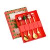(2/4/6pcs) Christmas Spoon Forks Gift Stainless Steel Cutlery Tableware Set Coffee Tea Dessert Scoop 2025 New Year Home Decor