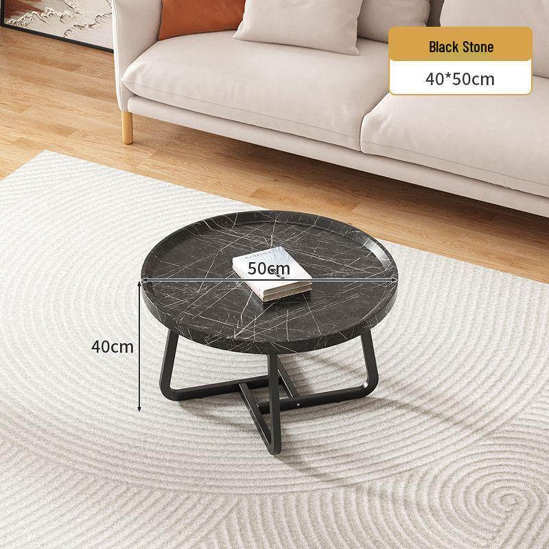 Walnut Minimalist Round Side Table – Italian Luxury Coffee Table for Living Room