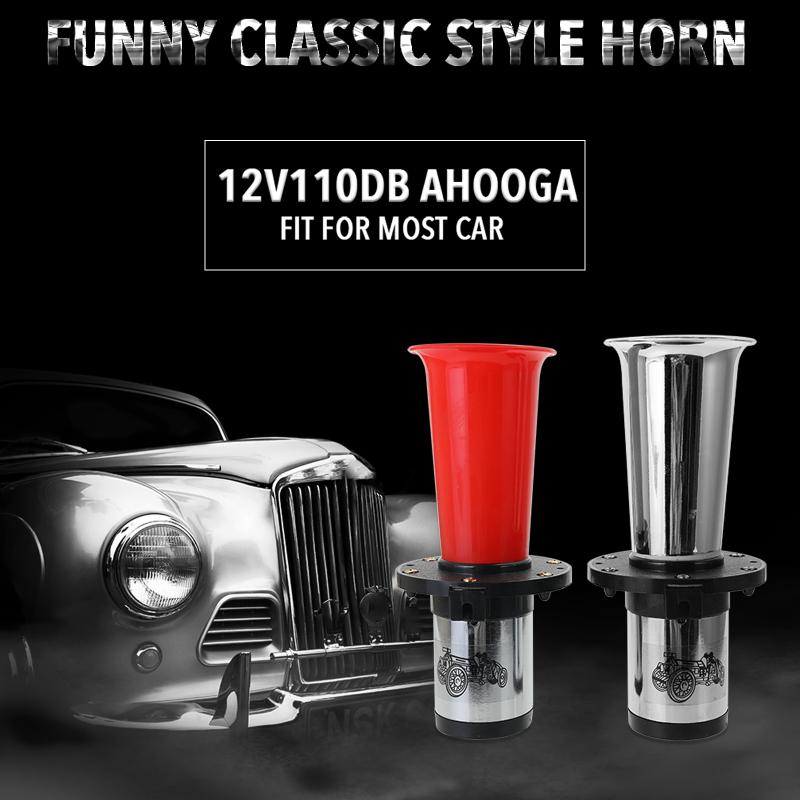 12V Vintage OO-GA Oogah Classical Horn for Ford Model Antique Old Style School T-Ford Chrome 110dB Car Motorbike Car Horn