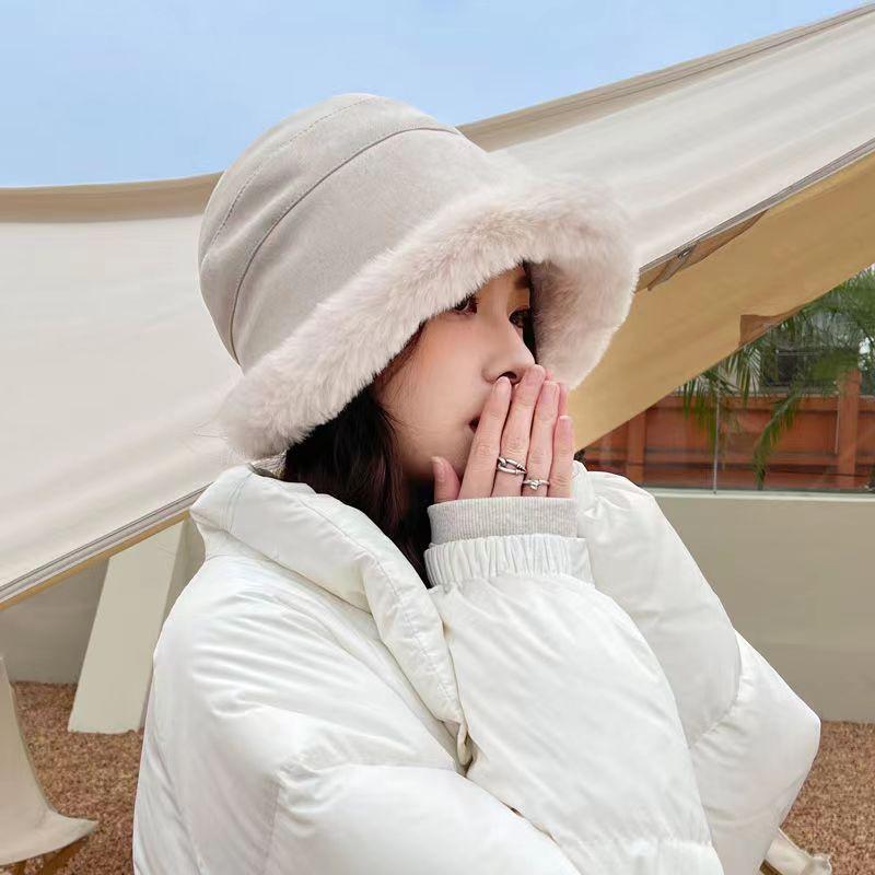 

Темпераментная осенне-зимняя замшевая пушистая плюшевая северо-восточная шапка женская рыбацкая шапка зимняя янки утолщенная теплая монгольская шапка one size（56-58cm）