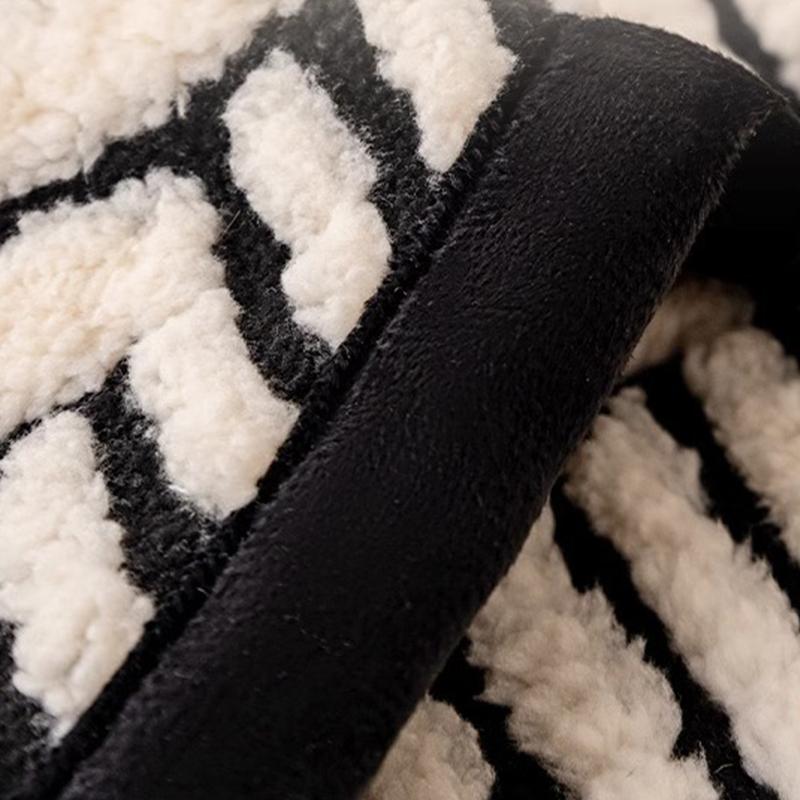 Thicken Plush Sofa Covers Wheat Stripes Anti-slip Sofa Cushion for Living Room Winter Warm Plush Couch Protector Universal Home