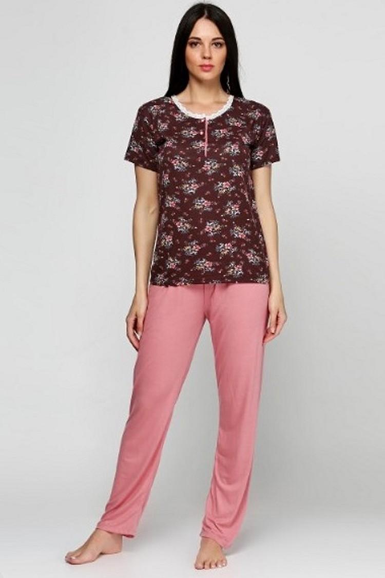 

комплект: блуза та штани Bambaska (86376) 48(XL) різнокольорові кольору