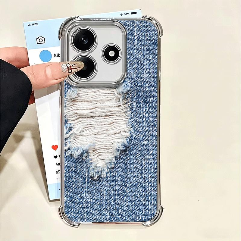 Retro Denim Pattern Soft Phone Case For Xiaomi Poco X7 X8 Pro Max X6 X5 X3 F8 Ultra F7 M8 M7 M5S Redmi 15C 15A 15 14C 13C 12C 13