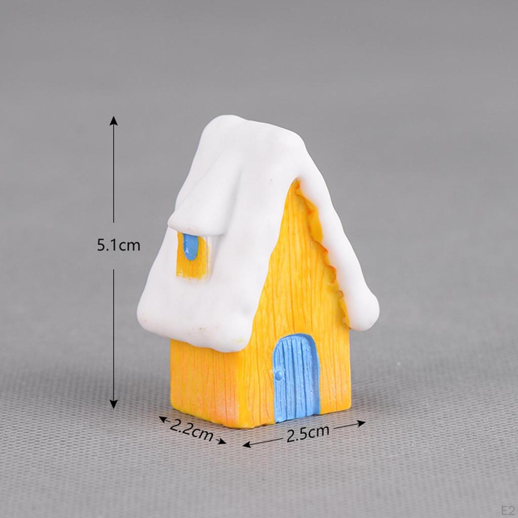 Mini Christmas Miniature Ornament Village House Figurines Xmas Hanging Figures Resin Statue for