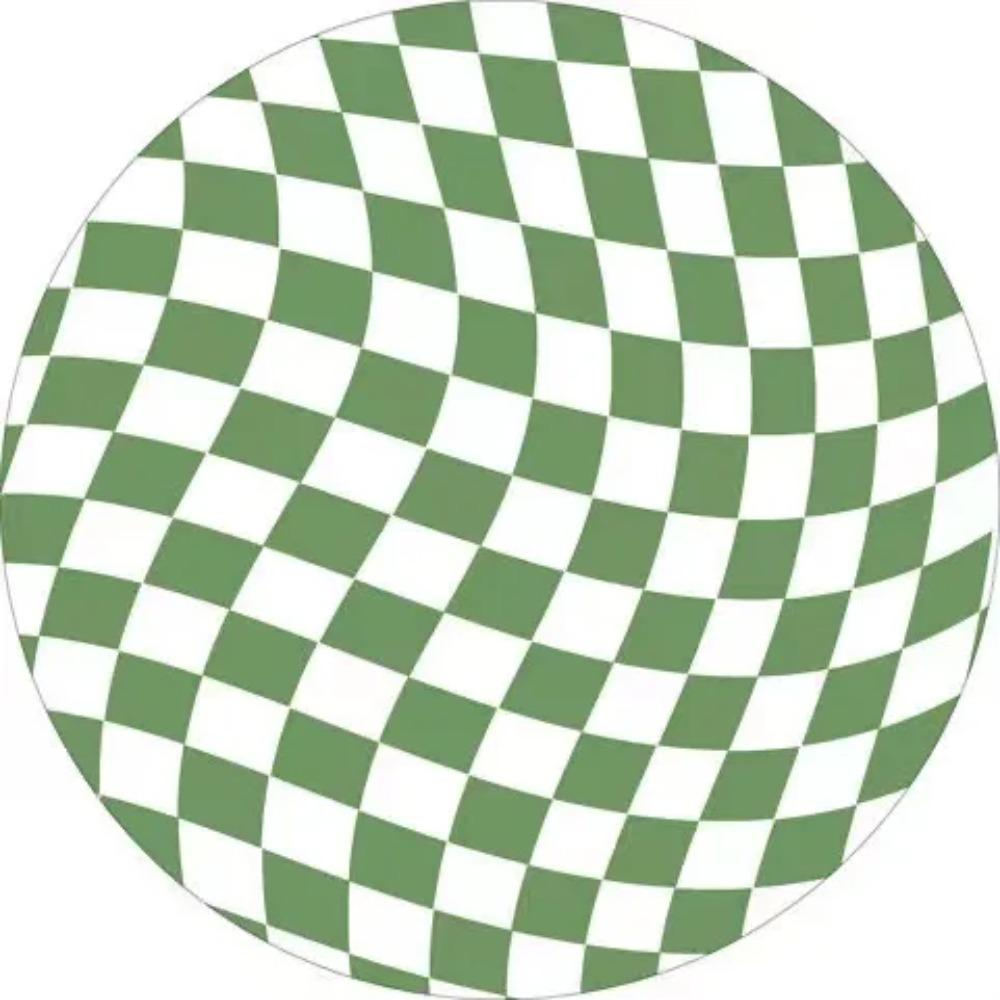 Round Checkerboard Carpet Dresser Thickened Carpet Home Living Room Bedroom Bedside Large Area Carpets Fluffy Soft Non-slip Rug