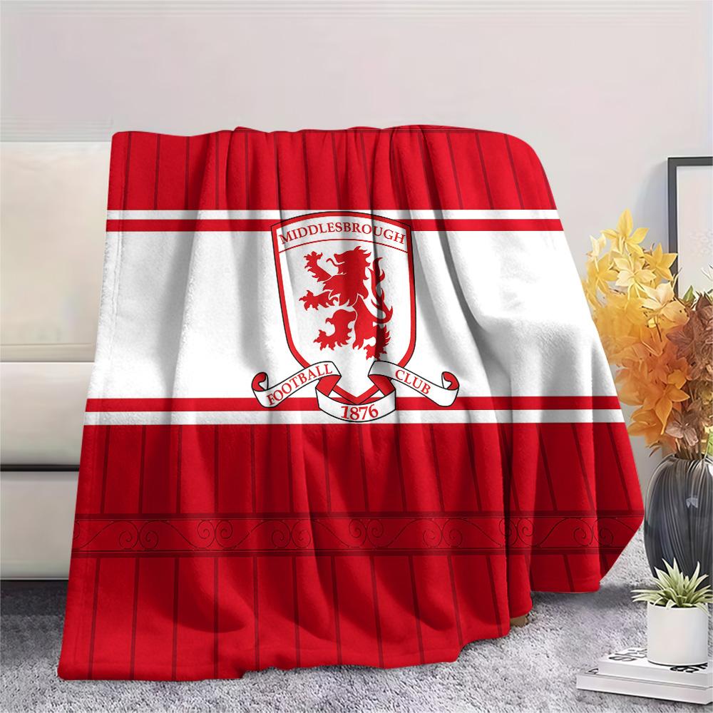 Middlesbrough FC Flannel Blanket, High quality Comfortable for All Seasons, Home Decor, Warmth and Comfort