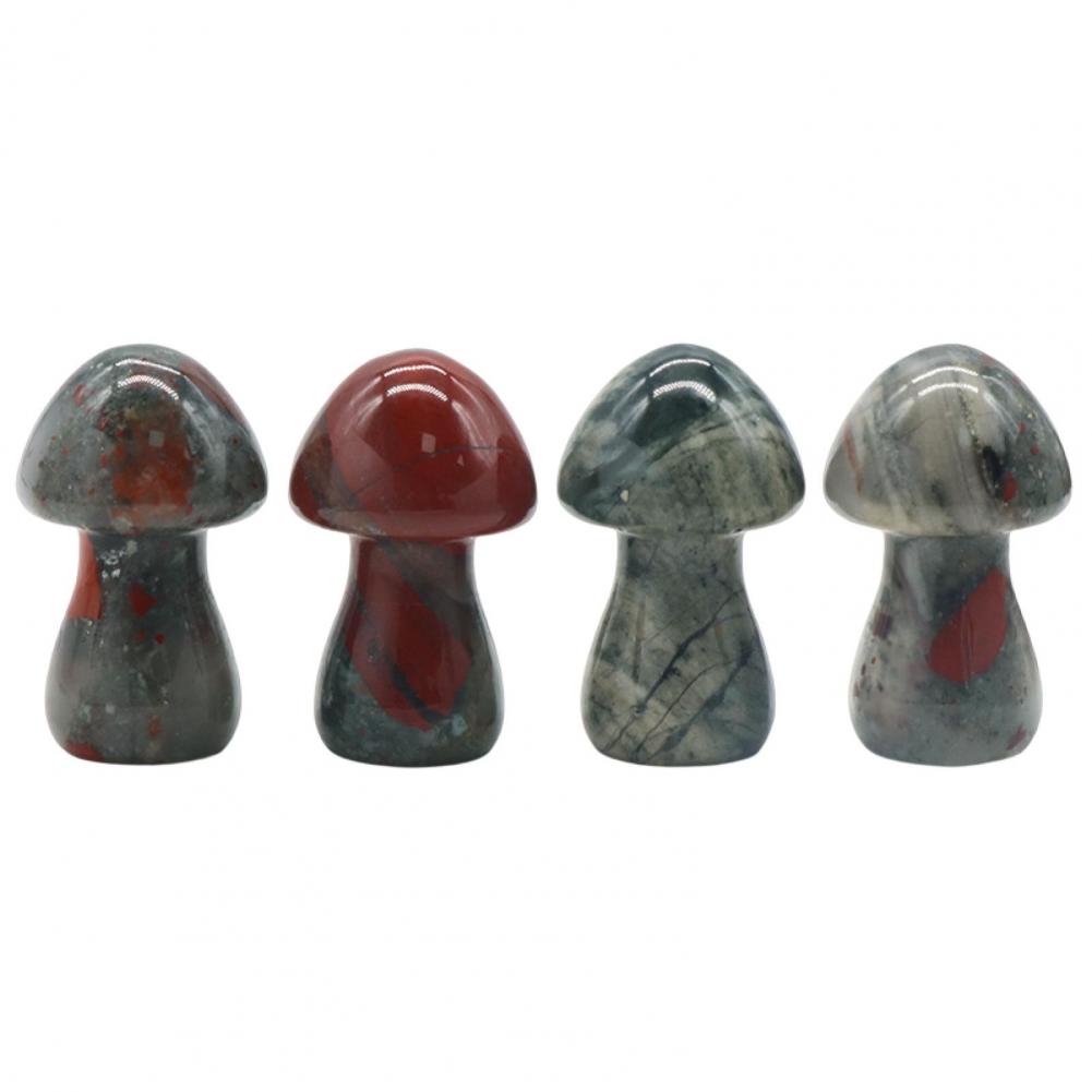 Mushroom Figurine Carved Nice-looking Clear Texture Smooth Edge Mushroom Micro Ornament DIY Faux Crystal Mushroom Figurine
