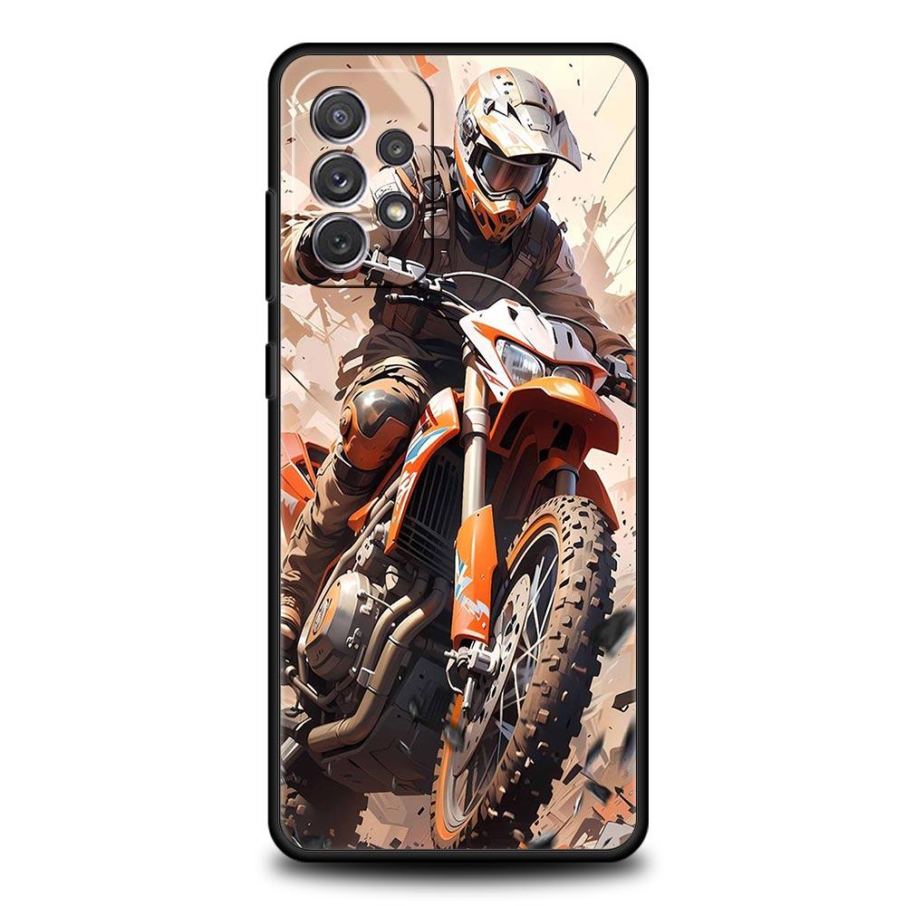 Moto Cross Motorcycle Sports Case for Samsung A51 A71 A21S A12 A11 A15 A25 A31 A41 A23 A33 A53 A73 A05S A13 5G A35 A55 Cover