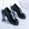 Big head leather shoes men's small man with uniform to work small leather shoes trend glossy casual lazy loafers men