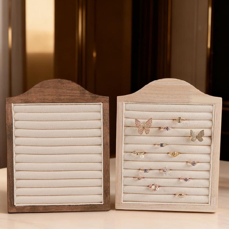 Flannel Lined Wood Rings Holder Display Stand For Secure Jewelry Presentation In Stores And Homes