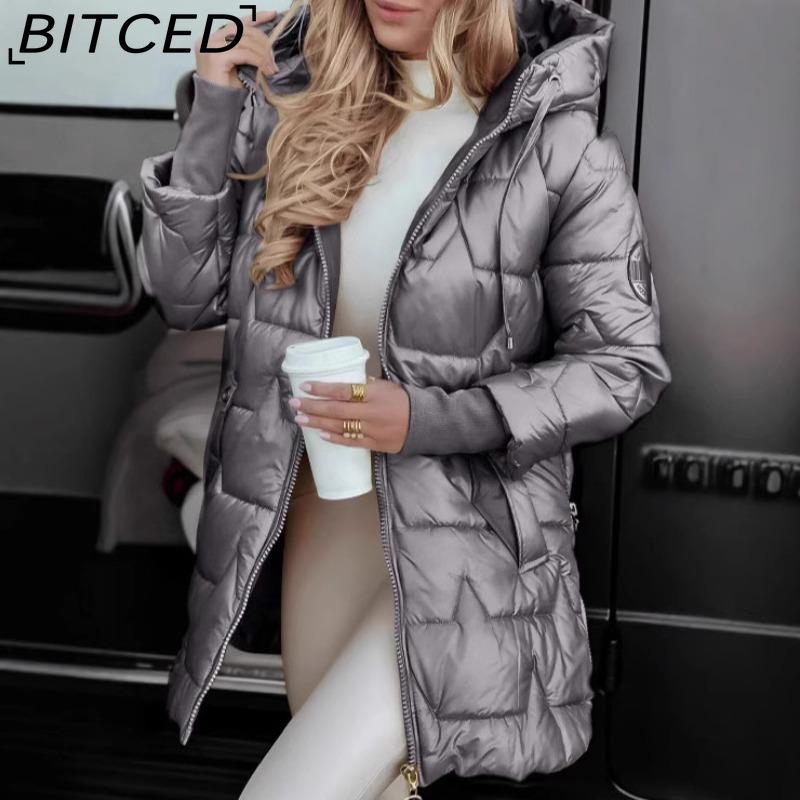 

BITCED Autumn/Winter Hooded Cotton Jacket - Mid-Length Style XXL сірий колір