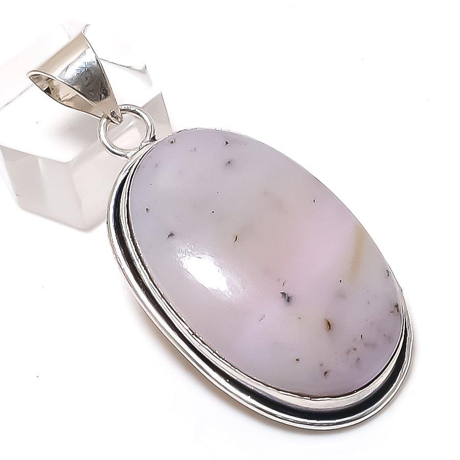 

Розовый Опал Драгоценный Камень 925 Стерлинговое Серебро Ювелирное Изделие Подвеска 2,21