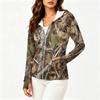 Women Lightweight Zip Up Hoodie Jacket with Hood Long Sleeve Pockets Printed Sun Protection Outerwear for Outdoor Activities
