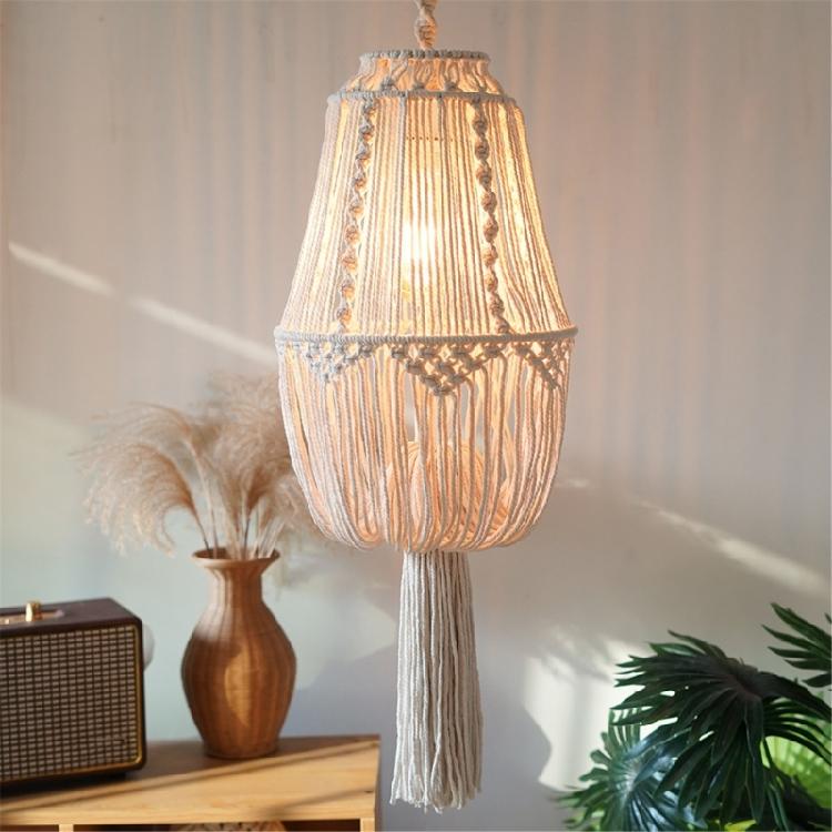 Stylish Handmade Cotton Rope Lampshade Pendants Natural Beauties Light Shade Decors Perfect for Home Decors Enthusiasts