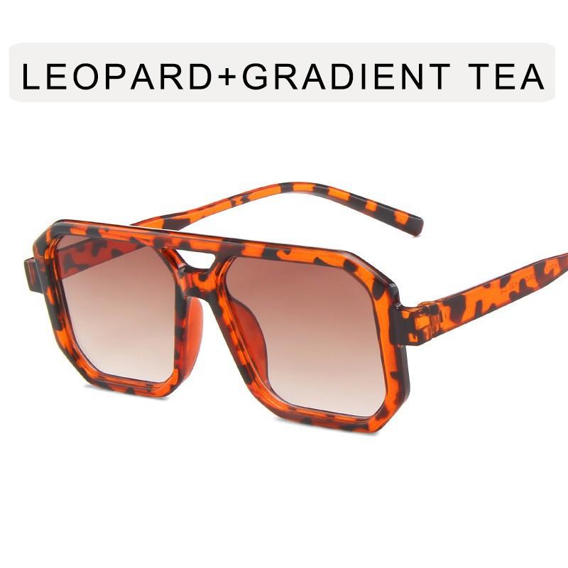 Vintage Sunglasses Women Men Square Big Frame Sun Glasses Female Brand Designer Retro Shades Fashion Double Beams