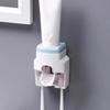 Wall Mounted Automatic Toothpaste Dispenser No Drilling With Toothbrush Storage Slots For Home Bathroom Daily Use