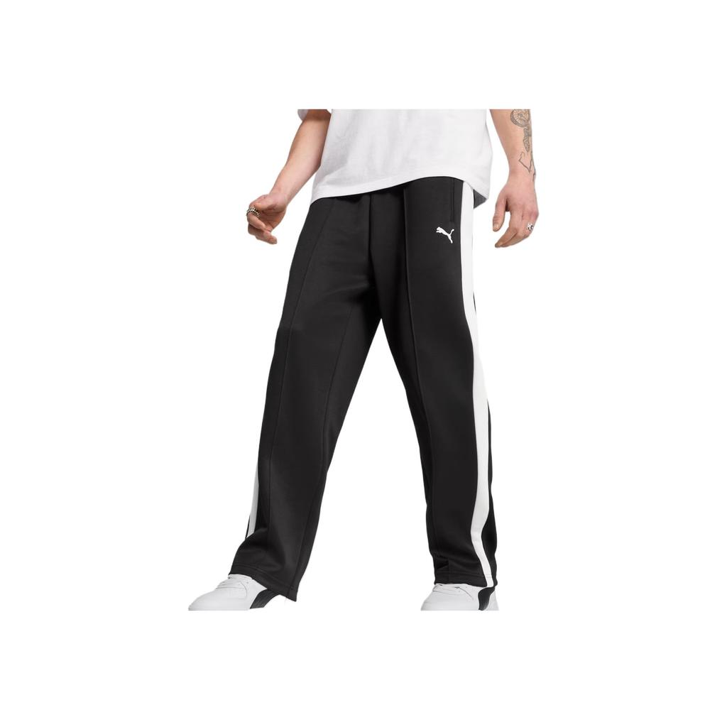 Puma T7 Always On Color Block Fashion Versatile Soft Knit Sports Pants Men Bottoms Black 631864-01